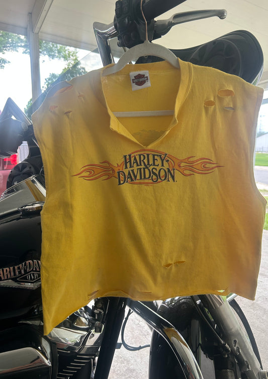 Vintage 2001 Harley Cropped Muscle tank-size xl
