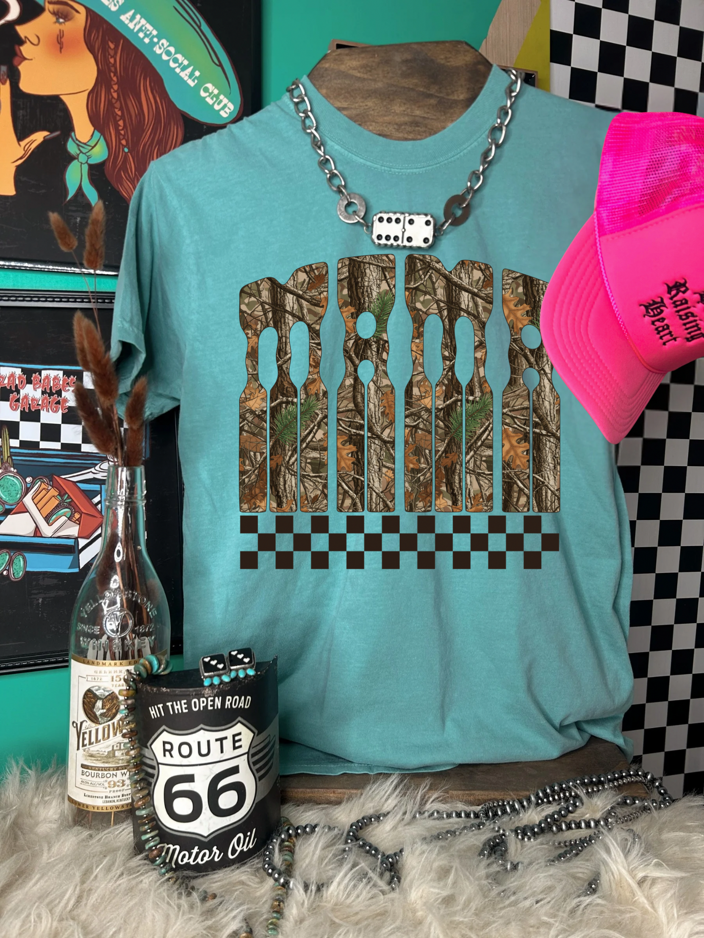 Camo Mama Checkered Tee