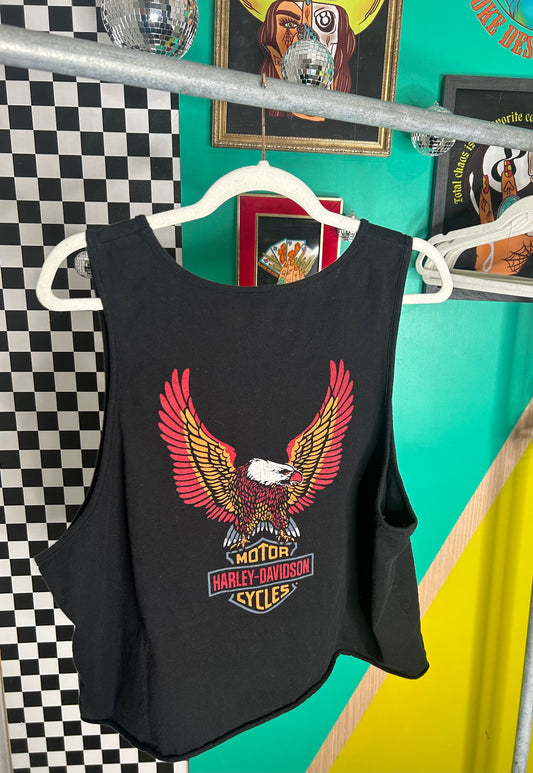 Harley cropped eagle tank-size XL