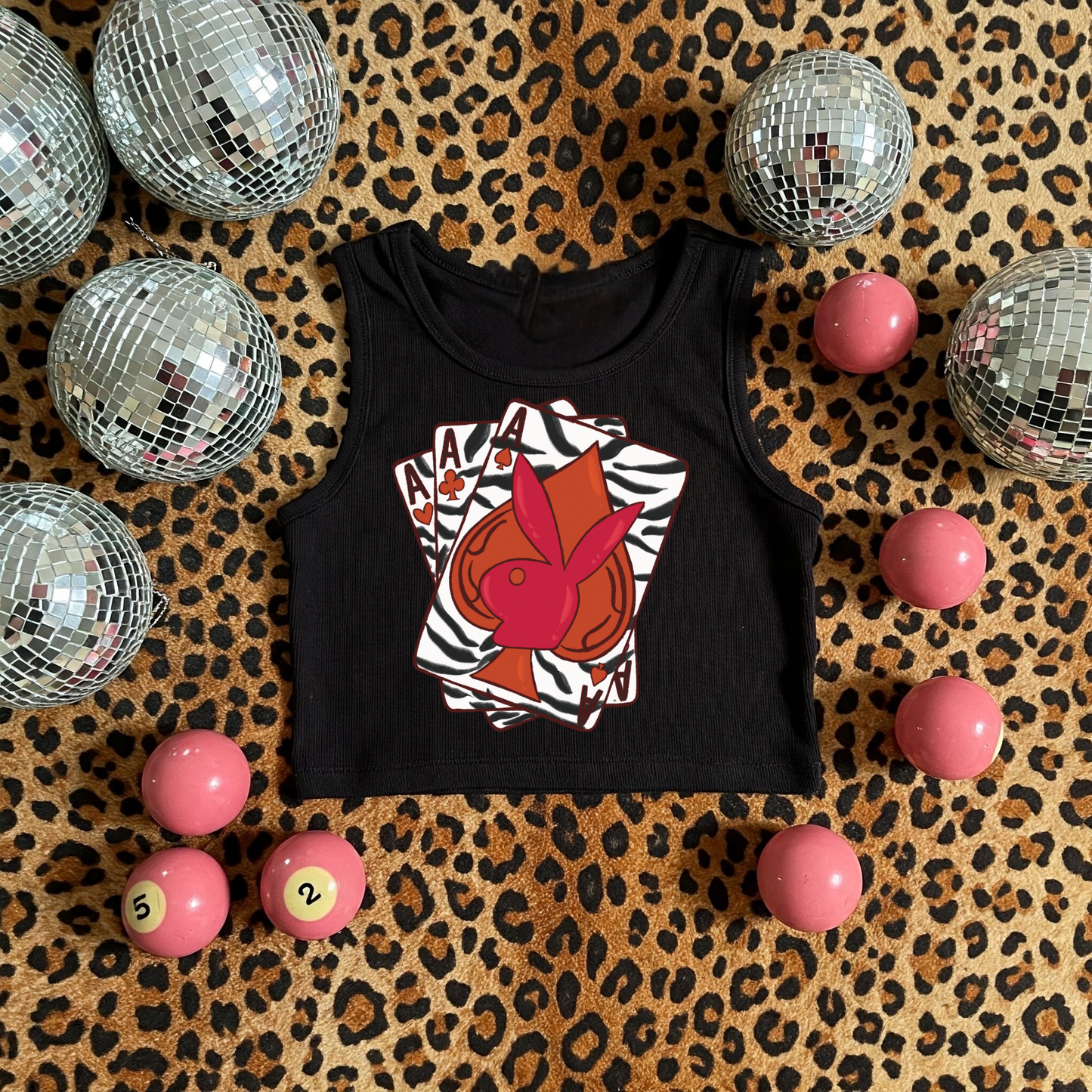 Playboy cards Ribbed Racer Tank