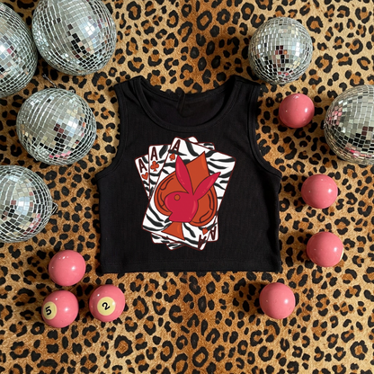 Playboy cards Ribbed Racer Tank