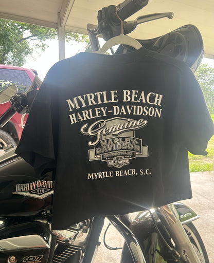 2016 Pinup Harley Myrtle Beach Cropped tee-size Large