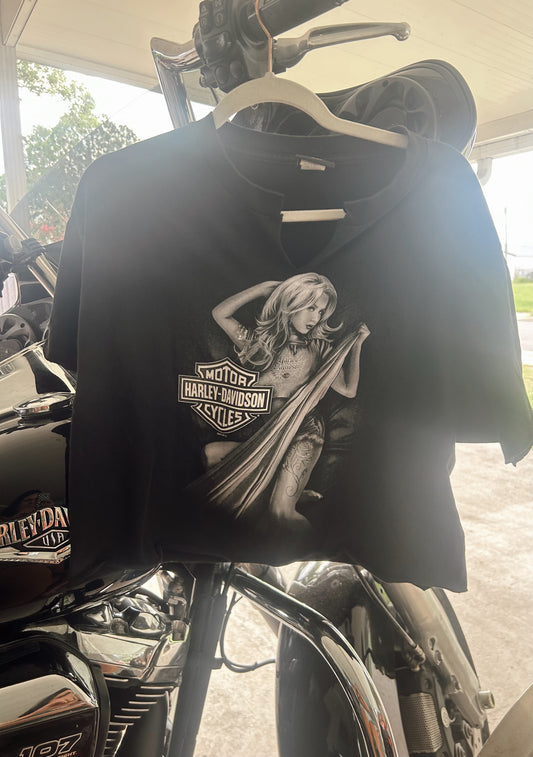 2016 Pinup Harley Myrtle Beach Cropped tee-size Large