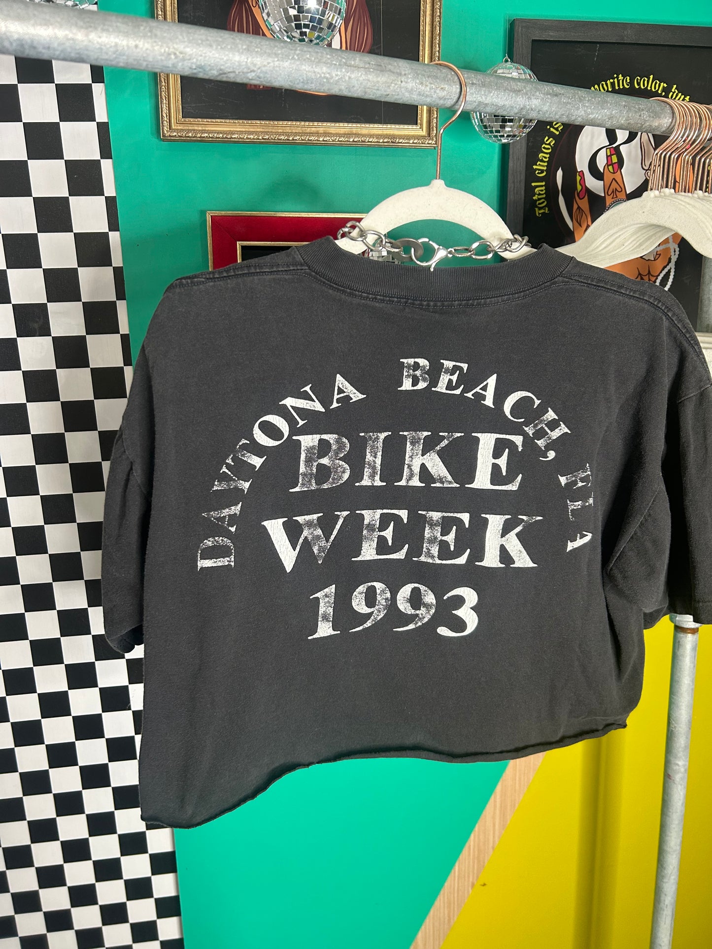 Vintage 1993 Daytona Bike week cropped tee-size Large