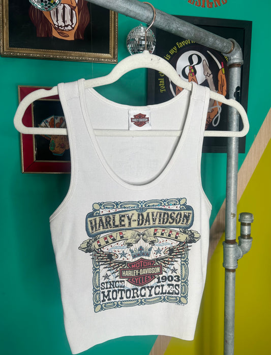 Vintage 2008 cropped Harley tank -size large
