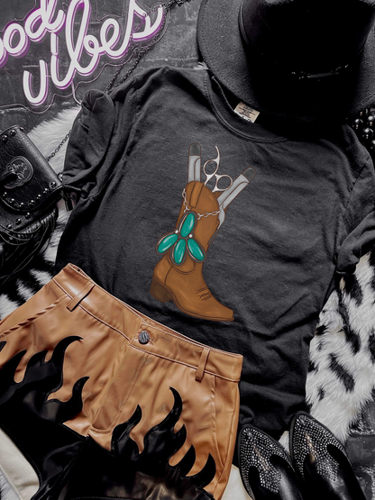 Hairstylist boots Tee