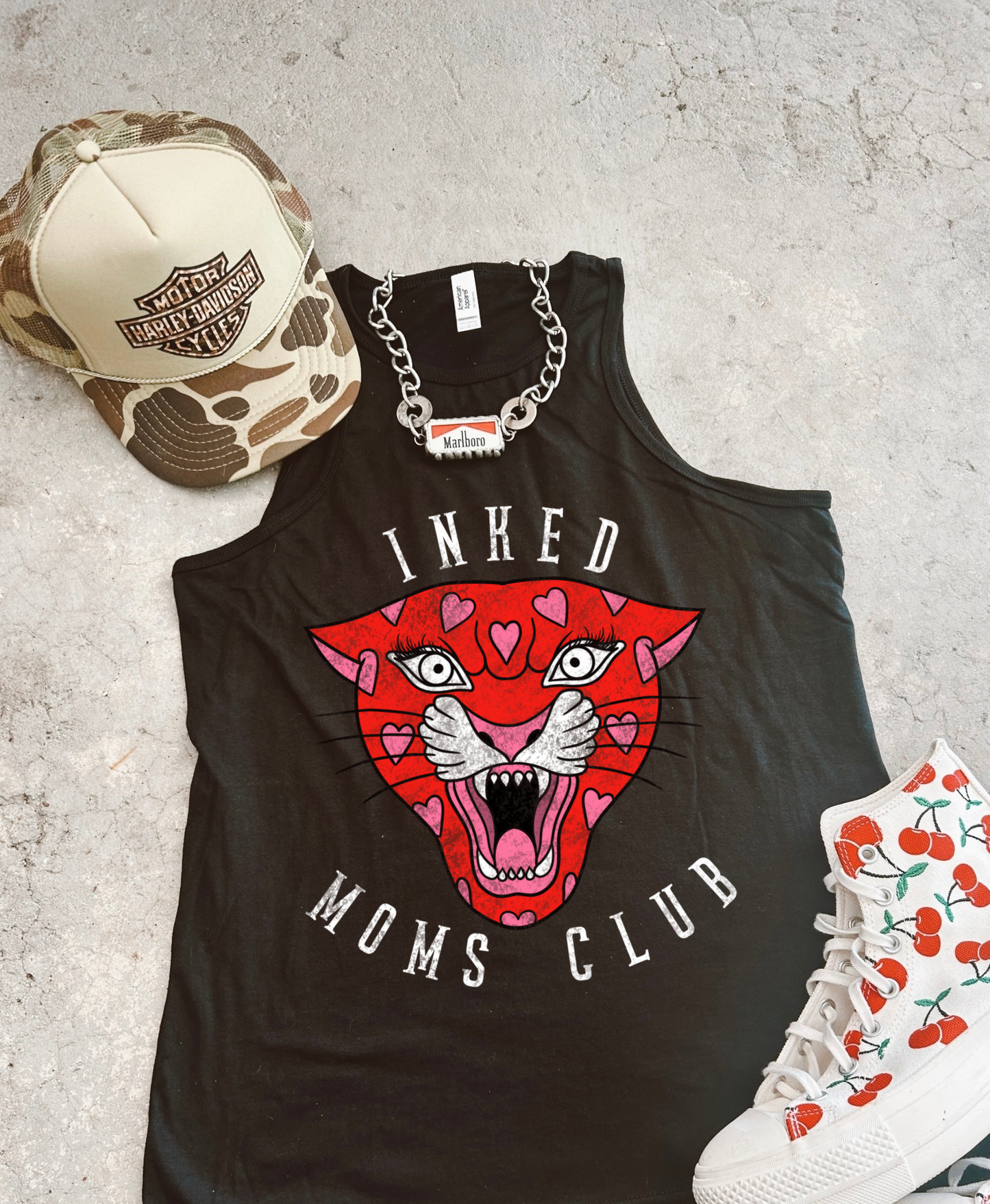 Inked moms club full length Racer Tank