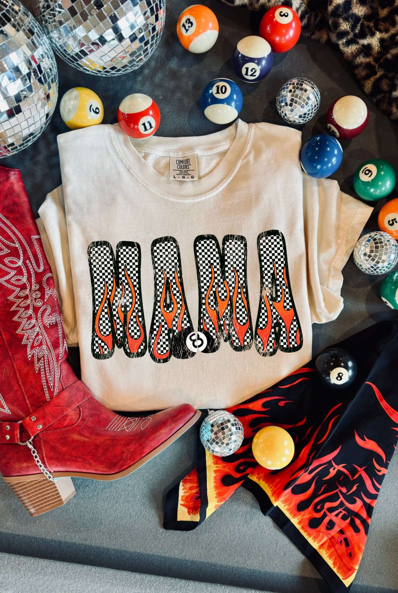 Checkered Mama Tee