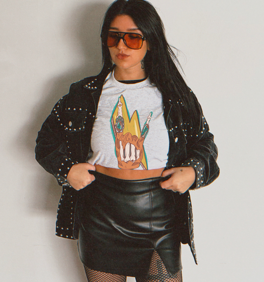Rock on bolt sublimation tee