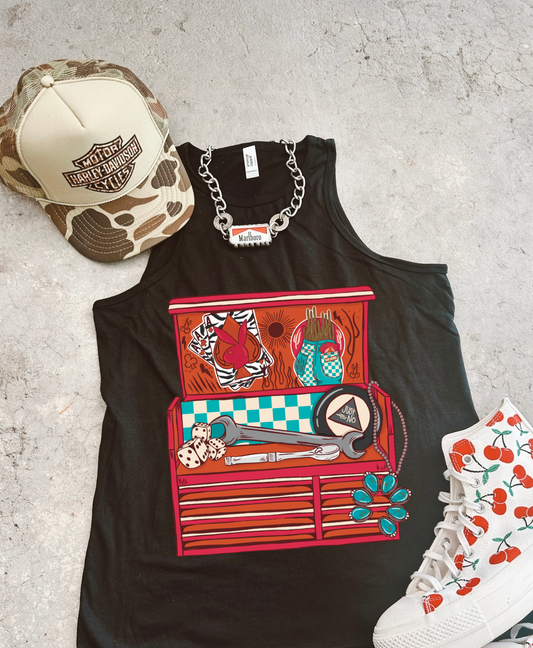 Just No Toolbox full length Racer Tank