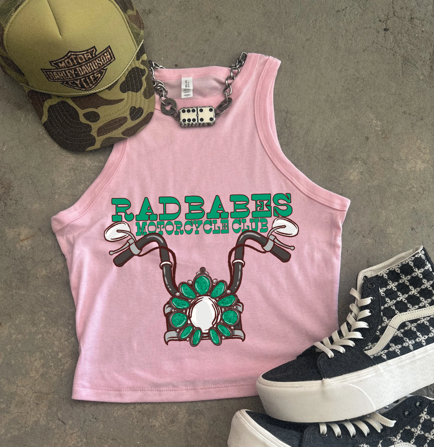 Rad Babes Moto Ribbed Racer Tank