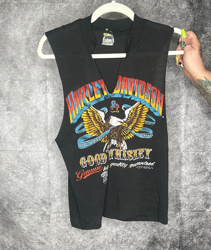 **Super vintage** 1987 Harley Heavily distressed muscle tank-size medium