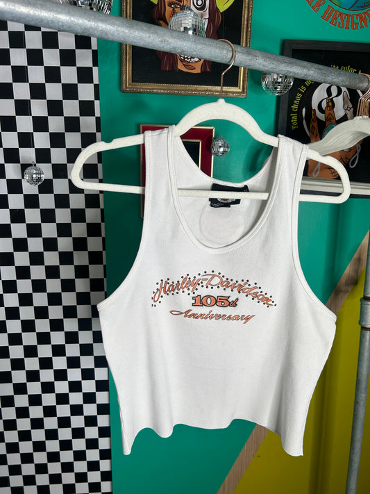 Vintage 2008 cropped Harley ribbed tank-size XL