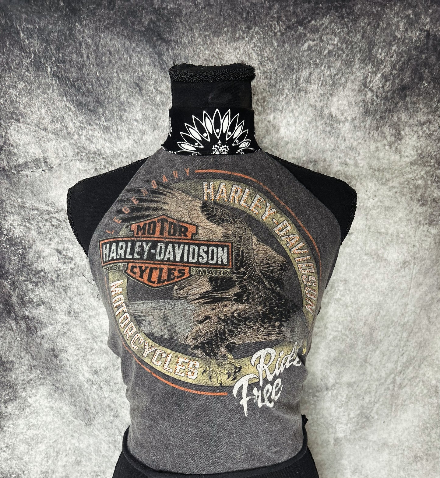 Harley Upcycled bandana top-size S/M