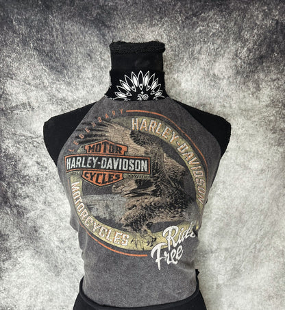 Harley Upcycled bandana top-size S/M