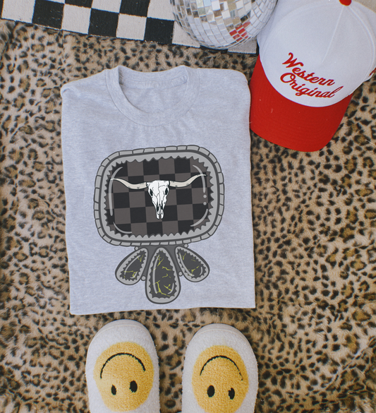 Longhorn checkered stone Sublimation Tee