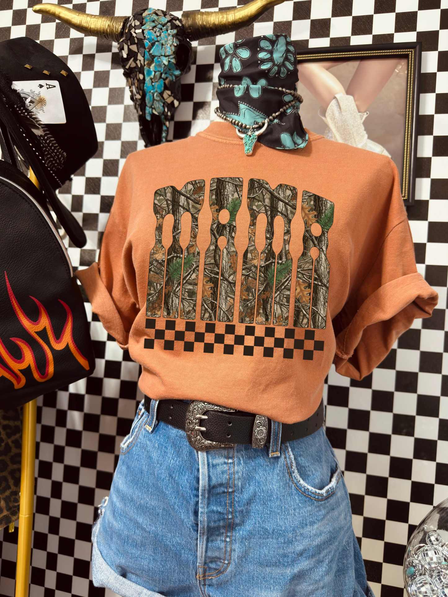 Camo Mama Checkered Tee