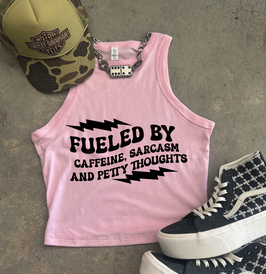 Fueled by Coffee Ribbed Racer Tank