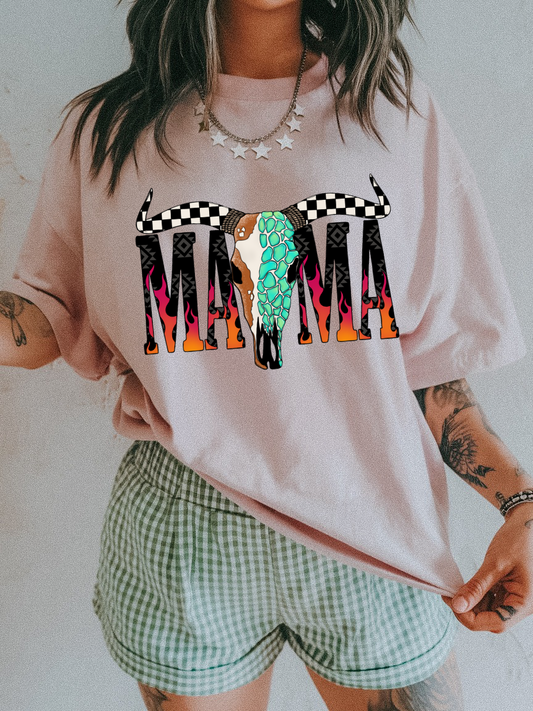 Mama Turq Bull Skull Tee