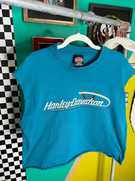 Vintage 1998 cropped harley muscle tank size XL