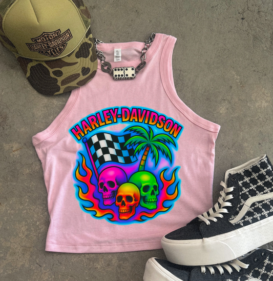 Neon HD Ribbed Racer Tank