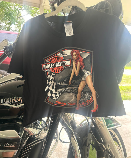 2019 Pinup Harley Crop Tee-size large