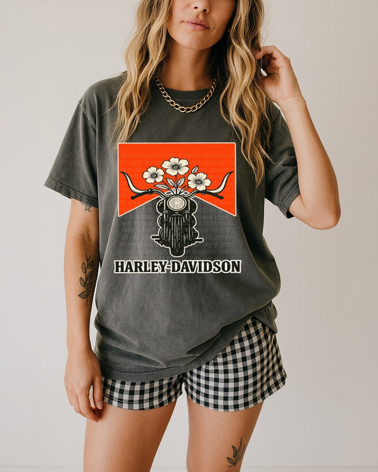 Floral Harley tee