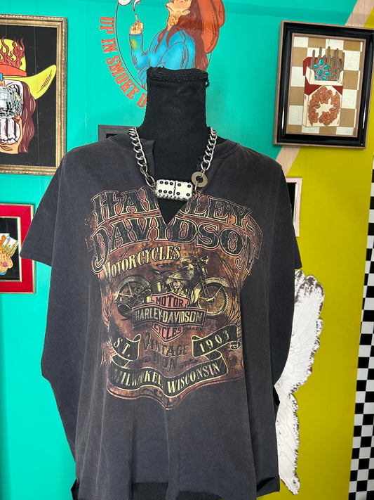 2007 Wild West Harley-cropped muscle tee-size 3x