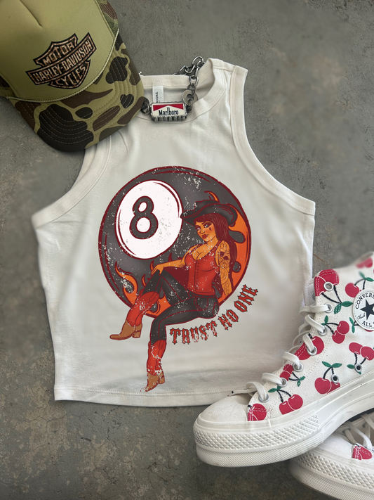 Trust No One Ribbed Racer Tank