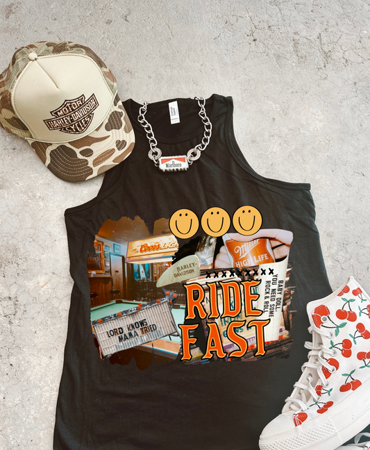 Ride Fast full length Racer Tank