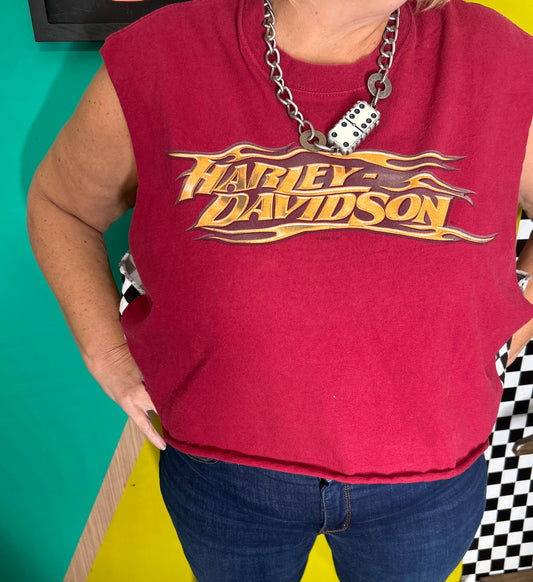 2002 Vintage checkered cropped muscle tank-will fit XL/2x