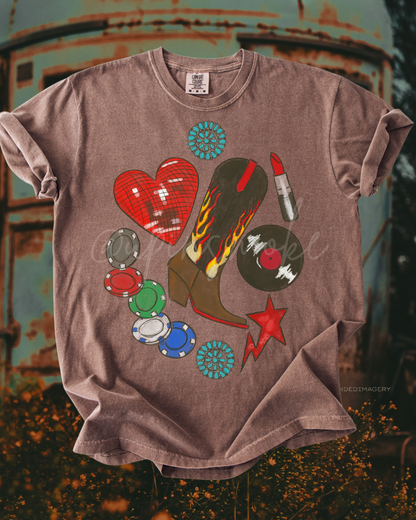 Lipstick and Poker chips tee