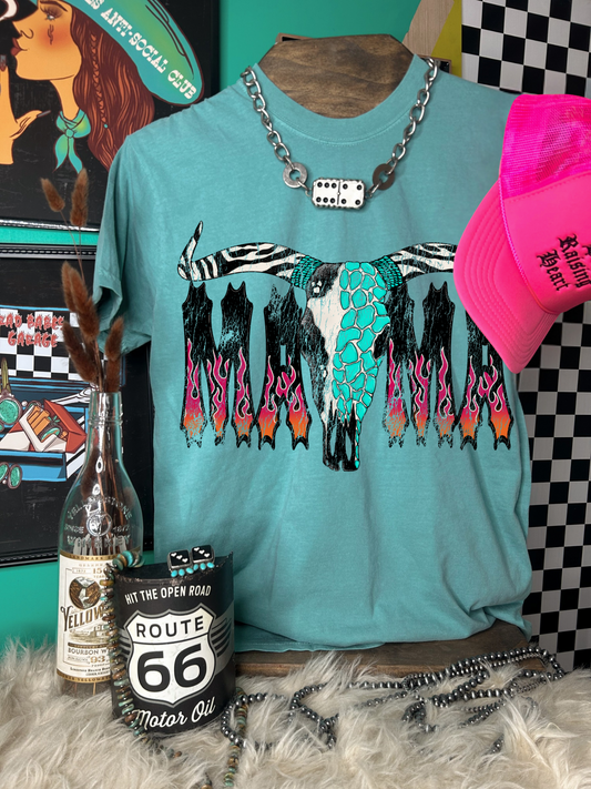Flaming Mama Bullskulk Tee