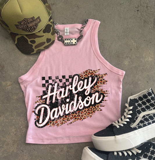 Checkered HD Ribbed Racer Tank