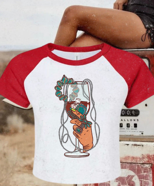 Turquoise Sippin baby tee