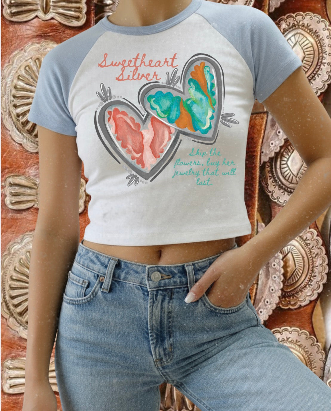Sweetheart silver baby tee