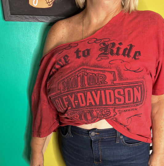 2009 Off shoulder Harley tee-size 2x/3x