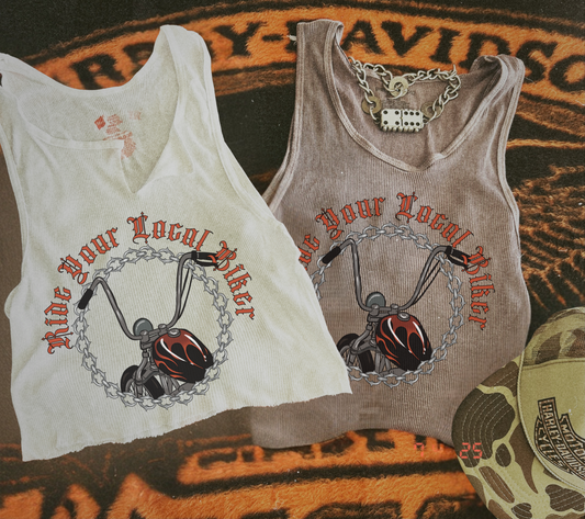 Ride your Local Biker vintage Inspired Tank