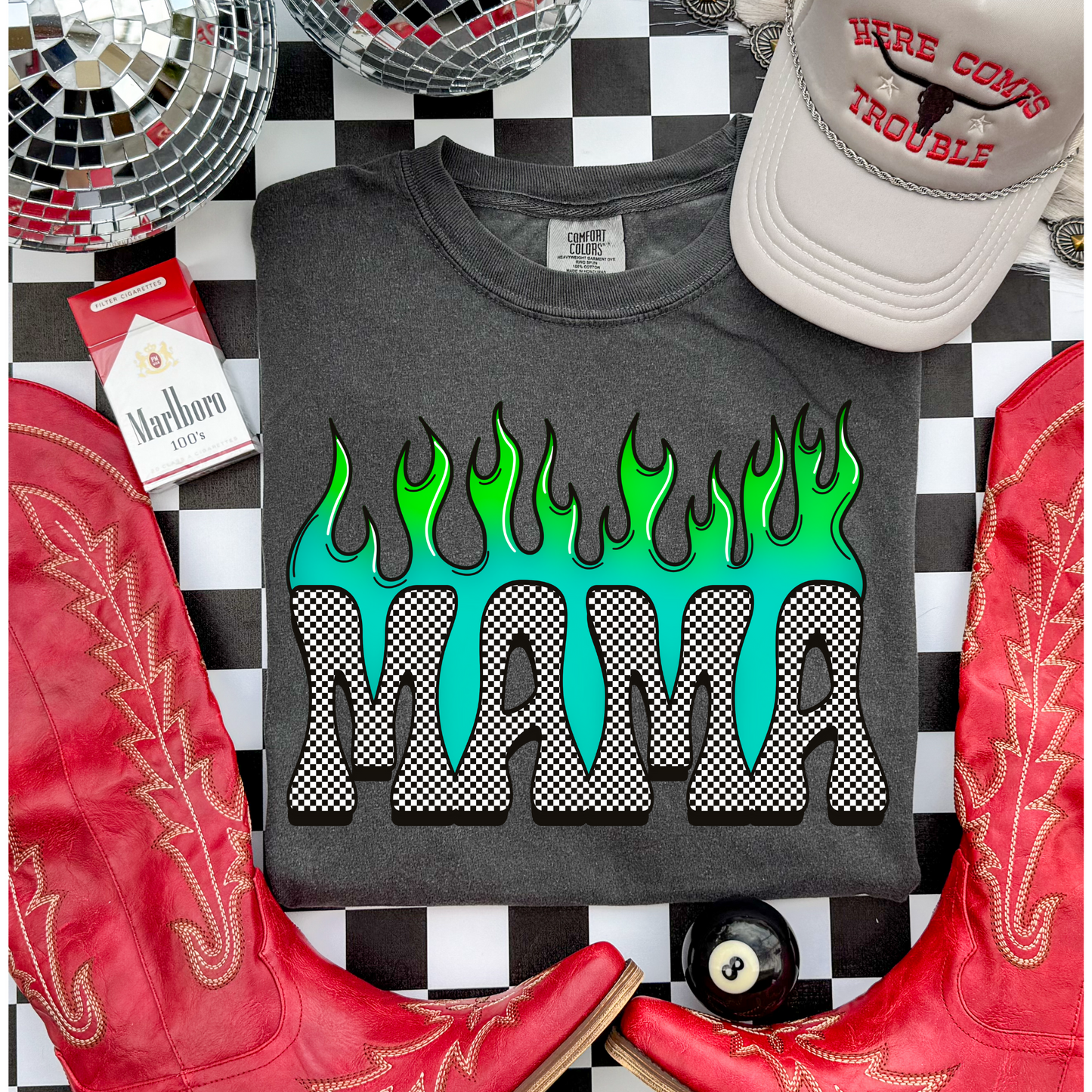 Neon green Mama Tee