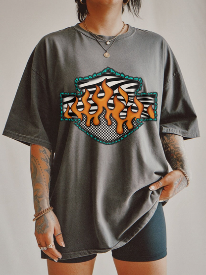 Zebra Harley tee