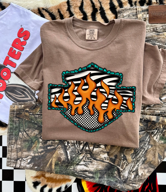 Zebra Harley tee