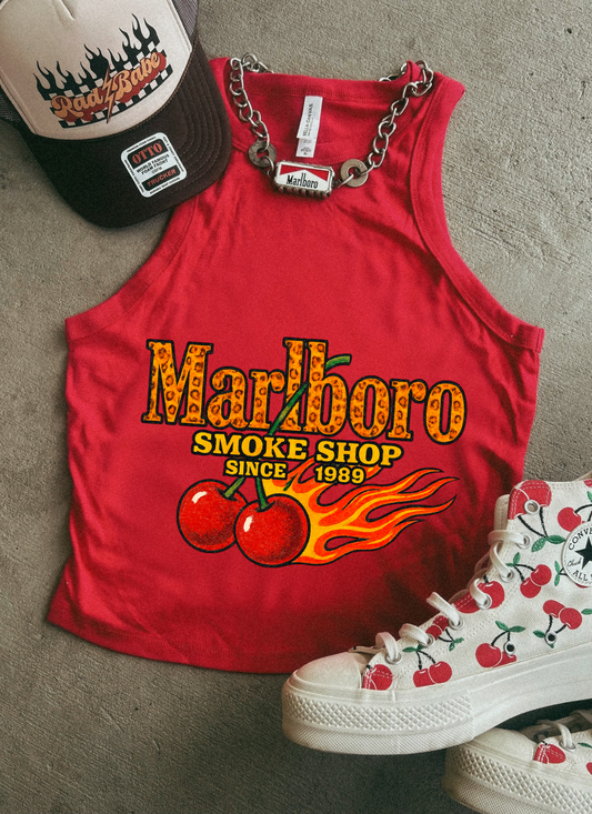 Marlboro Smokeshop Ribbed Racer Tank