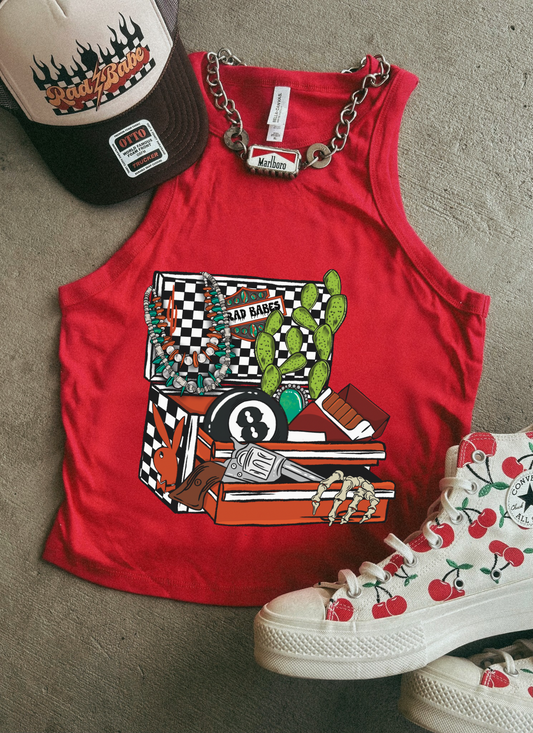 Edgy Toolbox Ribbed Racer Tank