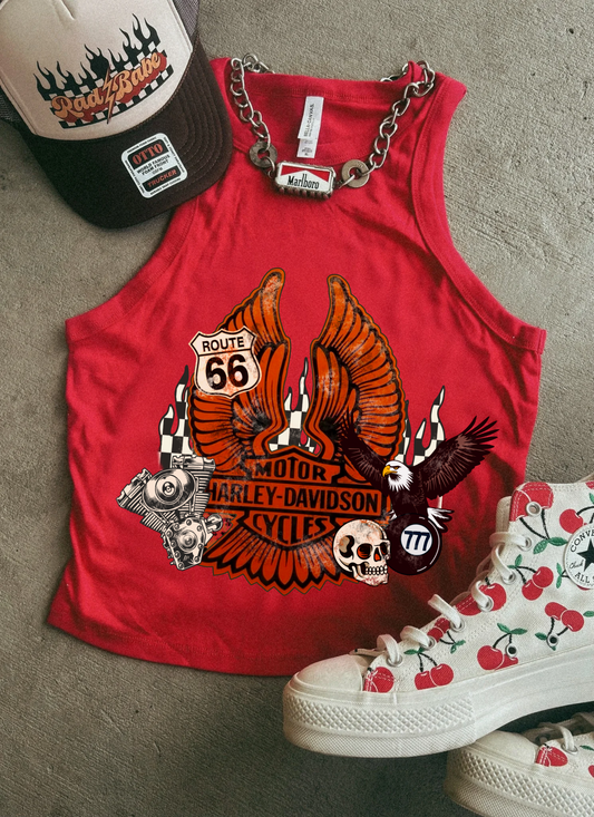 Route 66 Harley Micro Ribbed Racer Tank