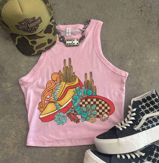 Off the Wall Ribbed Racer Tank