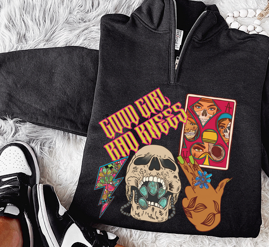 Good Girls Bad Knees Collage Quarter Zip
