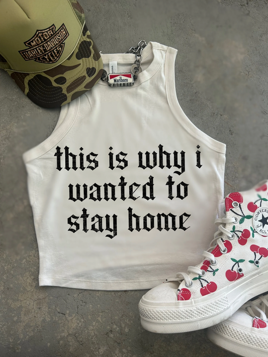 Stay Home Ribbed Racer Tank