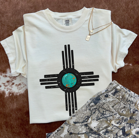 Turquoise Zia Tee