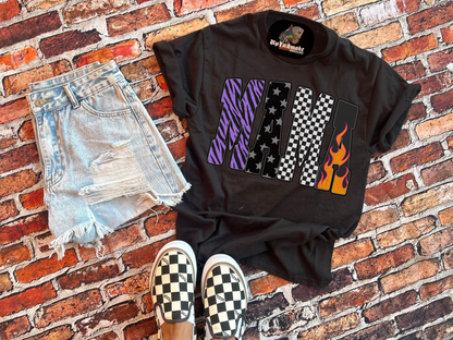 Purple Flames Mama tee