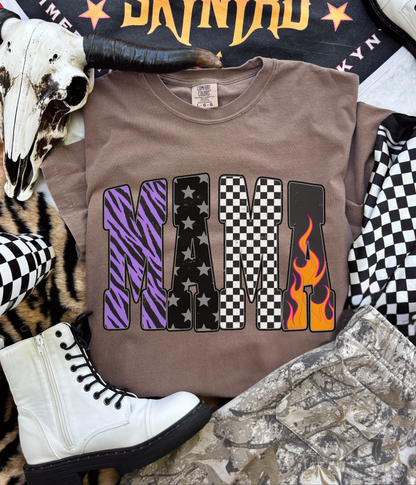Purple Flames Mama tee